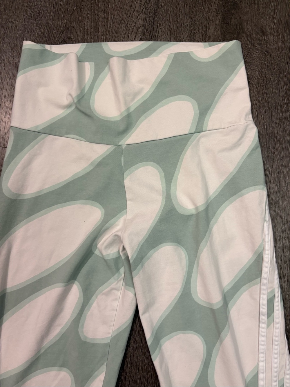 adidas x Marimekko Future Icons Flared Leggings Sz Medium Green & White Athletic - Picture 4 of 13